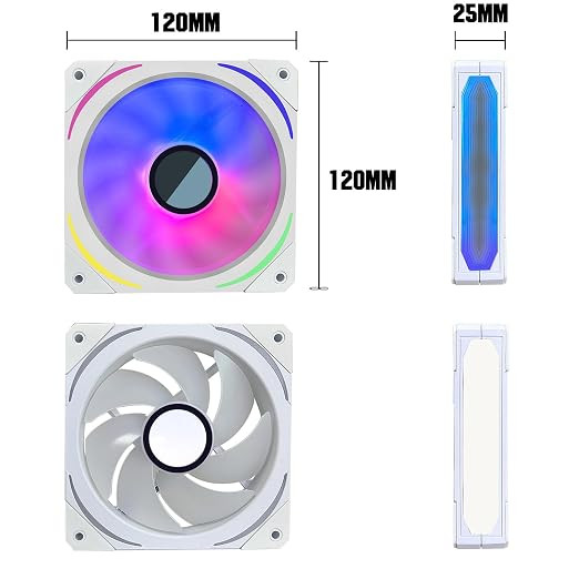 3PK Arenox powerful cooling case fan with ARGB - 120mm x 120mm - DC5V/3W - white image 2
