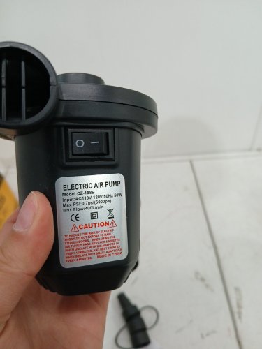 QUICK FILL 3-NOZZLE ELECTRIC AIR PUMP -  0.7PSI/5000PA - 400L/MIN - BLACK - (MODEL: CZ-198B) image 5