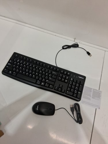 2pc Logitech MK120 Wired Desktop KEYBOARD AND MOUSE Combo - BLACK (model : mk210 corded) image 4