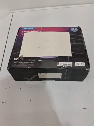 2pk Govee Wi-Fi & Bluetooth RGBWW Dimmable LED pot Downlights with Junction Box - 4", 11w, 2700k-6500k, 20000h (model: h601b) image 2
