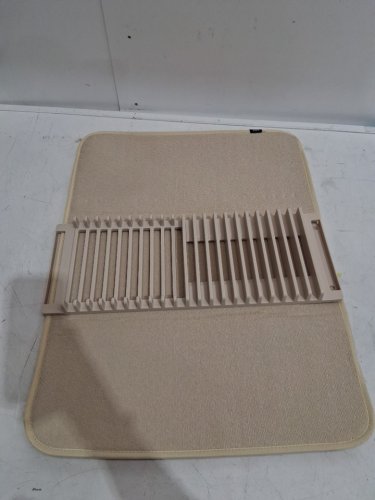 Umbra Udry peg dish rack microfiber drying mat - 18" x 24" - linen image 5