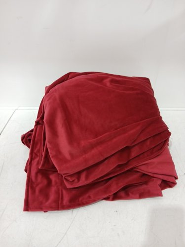 (1 panel) Shiny luxury Extra Long Light Blocking Velvet Curtains with rod pockets - 100" x 144" - ruby / red image 3