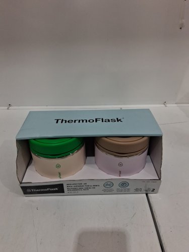 2pk thermoflask insulated food jars - 20oz - green/tan & brown/pink (model: 1759351) image 2