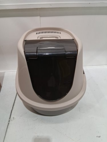 Amazon Basics No-Mess Enclosed Hooded Cat Litter Box - 21" x 16" - /Grey image 3