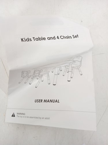 5PC Brelley Height Adjustable Toddler Table and 4 Chairs Set - Beige image 5