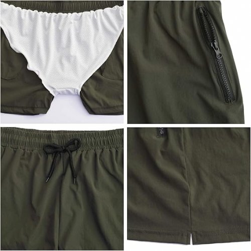 MEN'S SWIM TRUNKS with zipper pockets and liner - XXL - NAVY BLUE image 2
