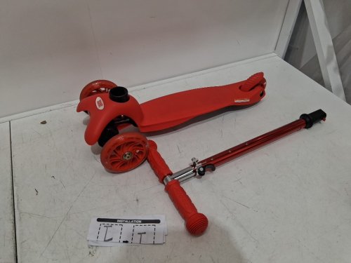 KIDS RUGGED RACERS 3-WHEEL WITH LED LIGHTS SCOOTER - RED/PINK (MODEL:BH19898) image 3