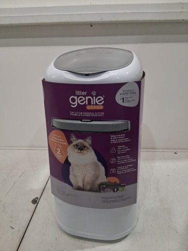 litter genie style cat litter odor control disposal system pail with scoop and holder - 18" - white (model: ‎I000658) image 3
