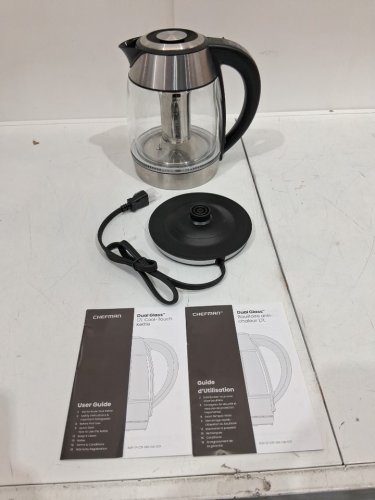 Chefman Dual-Glass Cool-Touch Digital Kettle with Adjustable Temperature and Removable Tea Infuser - 1.7L Cap - stainless steel/black (Model: RJ11-17-CTI-DG-CA-CO/1992747) image 3