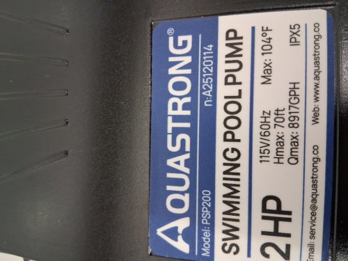 AQUASTRONG IN/ABOVE GROUND POOL PUMP HIGH FLOW SELF PRIMMING SWIMMING POOL PUMP - 2HP/115V/60HZ - GLOSSY BLACK (MODEL: PSP200) image 6