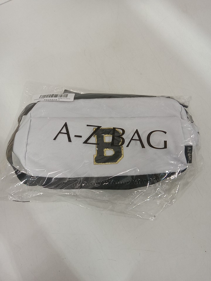 2pc A-Z BAG Travel Toiletry/MAKEUP bag With rfid - bold letter B - white/black image 3