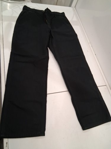 MEN'S CARHARTT LOOSE FIT WASHED DUCK FLANNEL LINED WORK PANTS -32W X 33 L- BLACK- (MODEL:B111-BLK) image 2