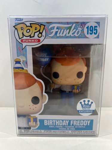 Funko pop! **funko exclusive** Funko: Funko - birthday Freddy vinyl figure (#195) **plastic protector cover** image 2