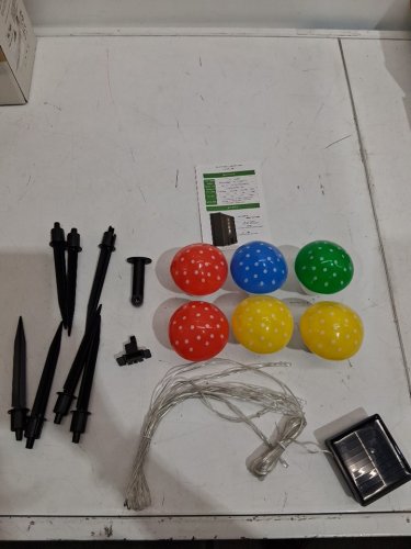 solar waterproof mushroom string lawn lights - multi color image 3