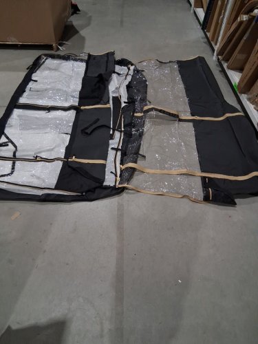 vevor golf cart enclosure/cover with transparent windows - 78" x 43" x 59" - black/gold image 4