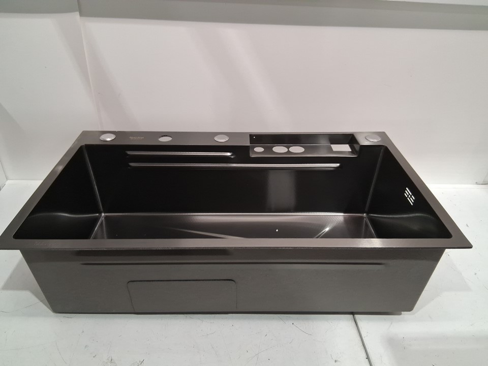 Nuojing Smart Kitchen Waterfall Sink With Nano Coating - 31.5" x 18" x 8'' - Dark Grey image 10
