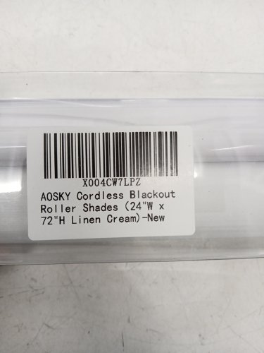 aosky cordless roller shades blackout blinds for windows room darkening rolled up shades - 24" x 72" - linen cream image 3