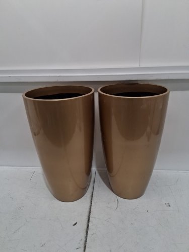 2pk QCQHDU Planters for Outdoor and Indoor Plants - 21" - GOLDEN - (MODEL: MAAB) image 5