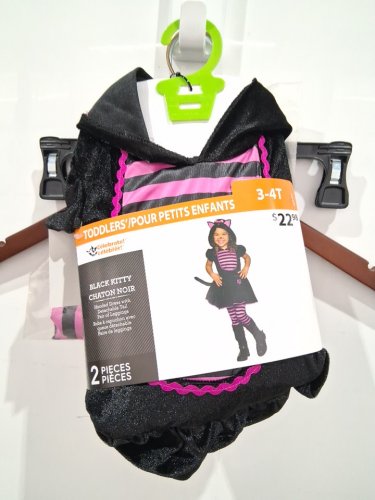 2PC GIRL'S WAY TO CELEBRATEHALLOWEEN BLACK KITTY COSTUME SET - 3T-4T - BLACK / PINK image 2