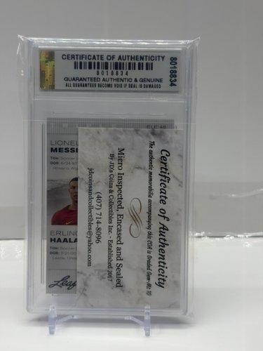 JDCC GRADED GEM MINT 10 MESSI/RONALDO/HAALAND LEGENDS EDITION #ELE-48 image 2