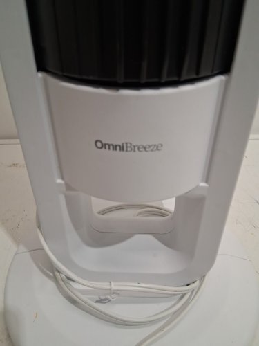 omnibreeze premium 38" oscillatiNG tower fan with wifi CONTROL, 5-SPEEDS & REMOTE - white/BLACK (model: 5333021/dc2313r-g) image 6
