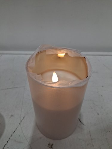 3PK TYAWON GLASS BATTERY OPERATED LED FLAMELESS CANDLES WITH REMOTE - 4"-5"-6" - clear image 4