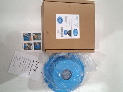 PEDAY Nonslip Dishwasher Safe Dog Slow Feeder Lick Bowl with Ball - 8" - blue image 3