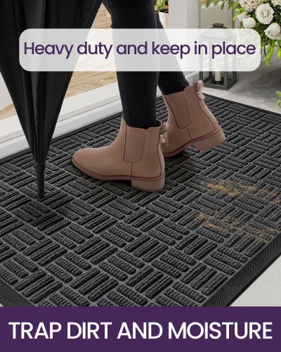 Color & Geometry Outdoor Door Mat ~ 4FT x 6FT - Black cross hatch (Model: XJ35) image 2