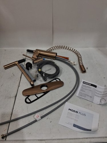 Moen Inara One-Handle High Arc Pulldown Kitchen Faucet with Power Boost - bronzed gold (model: 87863BZG) image 3