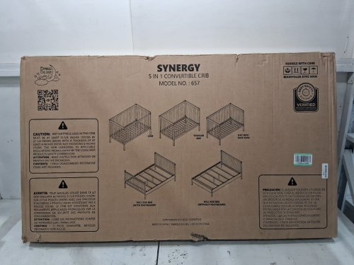 dream on me synergy 5-in-1 convertible crib - 39" x 29" x 53" - white (model: 657) image 4