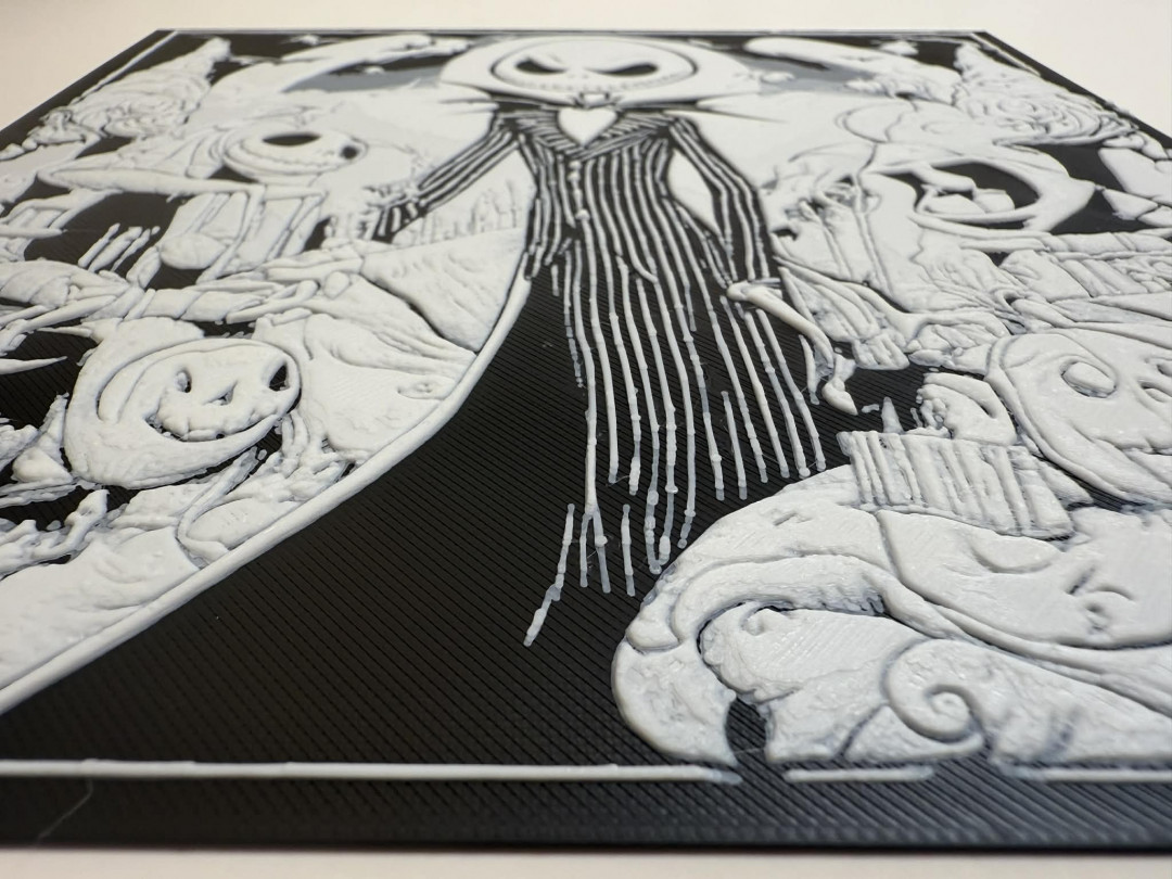 8"x8" 3D Printed - Jack Skellington - The Nightmare Before Christmas - Textured Photo image 2