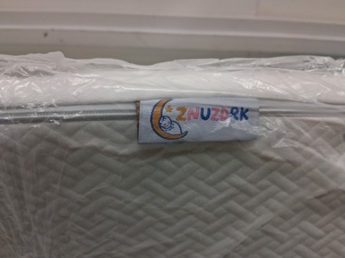 memory foam Pack and Play crib mattress pad - 38" x 26" x 1" - WHITE image 3