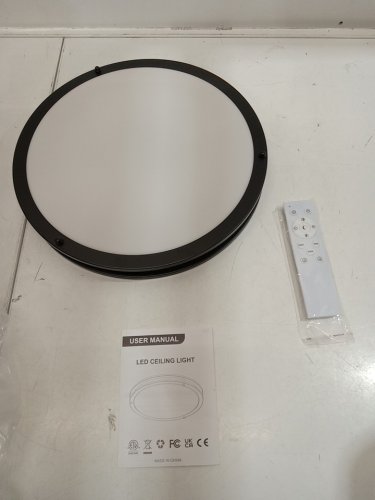 hepside Black Flush Mount LED Ceiling Light with Remote - 3000K-6500K - 13" - BLACK image 3