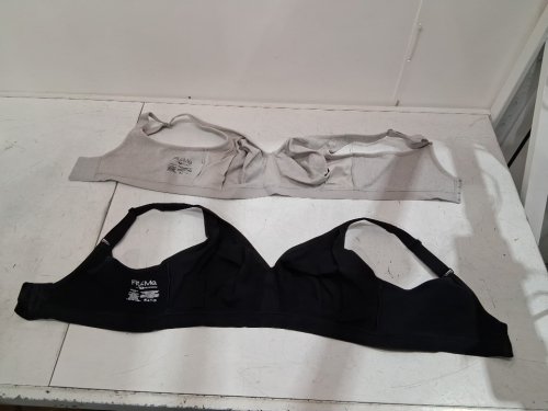 2pk WOMEN'S Fruit of the Loom Fit for Me Plus-Size Wireless Cotton Bra - 44c - GREY & BLACK (STYLE: FT811) image 3