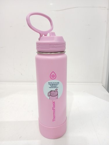 ThermoFlask Insulated Stainless Steel Water Bottle with Straw Lid - 24OZ - Pink image 2