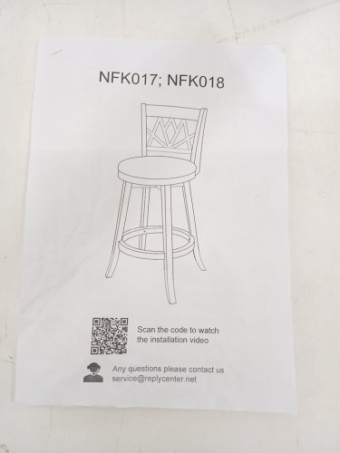 2PK Betterhood Swivel Counter Bar Stools with faux leather seats - 39" x 17" - 350lbs cap - White/Black (Model: NFK018) image 10