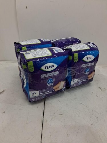 4X 11PK WOMEN'S TENA DISPOSABLE OVERNIGHT ABSORBANT UNDERWEAR - LARGE image 2