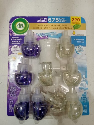 10PC Airwick Essential Oils Air Freshener Unit with Refills - Lavender & Chamomile / crisp linen image 2