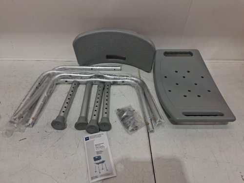 MEDLINE GUARDIAN DELUXE ALUMINUM BATH CHAIR - 400LB CAP - GREY (MODEL: G2-101KRX1) image 3