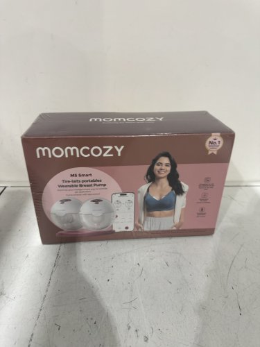 momcozy m5 smart wearable breast pumps with app control - white (model: bp380) image 2