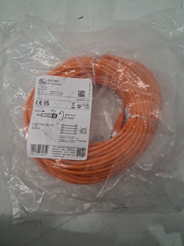 ifm m12 4-pin pvc connecting cable with FEMALE socket - 30m - orange (model: evt065) image 2