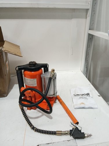 AIR HYDRAULIC BOTTLE JACK PNEUMATIC/MANUAL HEAVY DUTY WELDED BOTTLE JACK WITH PUMP - 20 TON - ORANGE - (MODEL: MR8004) image 3