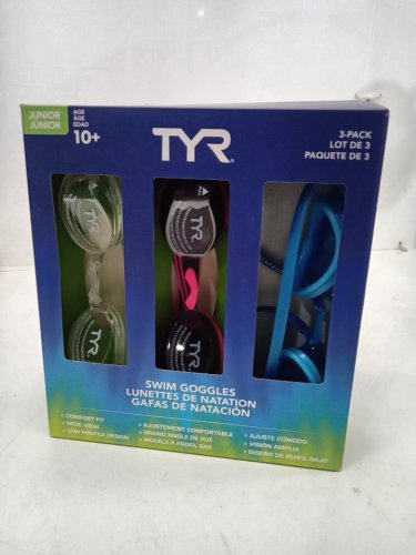 3PK ADULT UNISEX TYR Goggles - 16+ YEARS - WHITE/BLUE/PINK (MODEL:1819571) image 2