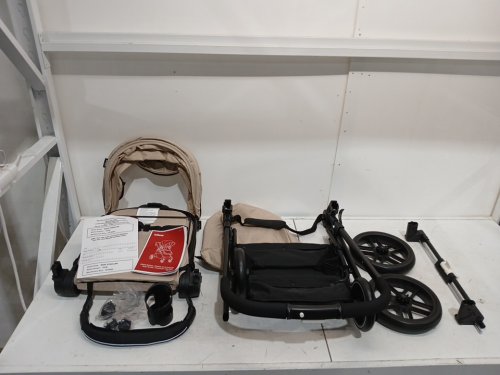 infans 2-in-1 baby stroller with adjustable canopy - 39.5" x 29" - khaki beige (model: bb5224kh) image 4