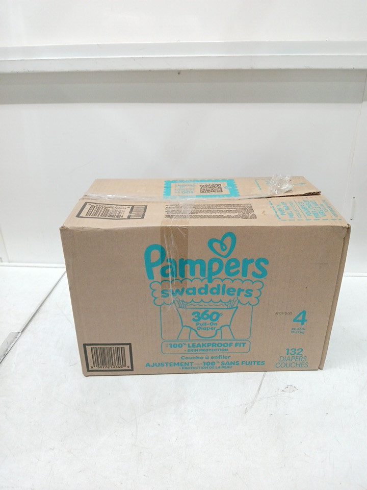 132pk pampers swaddlers 360° pull-on disposable diapers - size 4 image 2