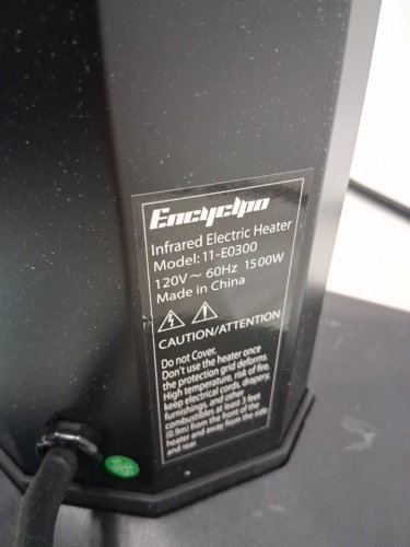Encyclpo outdoor Patio tower Heater - 36" - 1500W - black (Model: 11-e0300) image 7