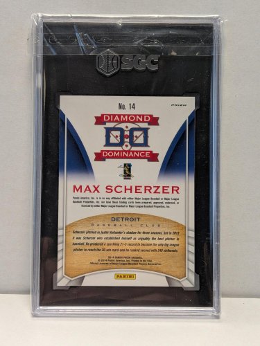 MAX SCHERZER DIAMOND DOMINANCE MLB TIGERS - SGC MINT PLUS 9.5 - 2014 PANINI PRIZM SILZER PRIZM image 3