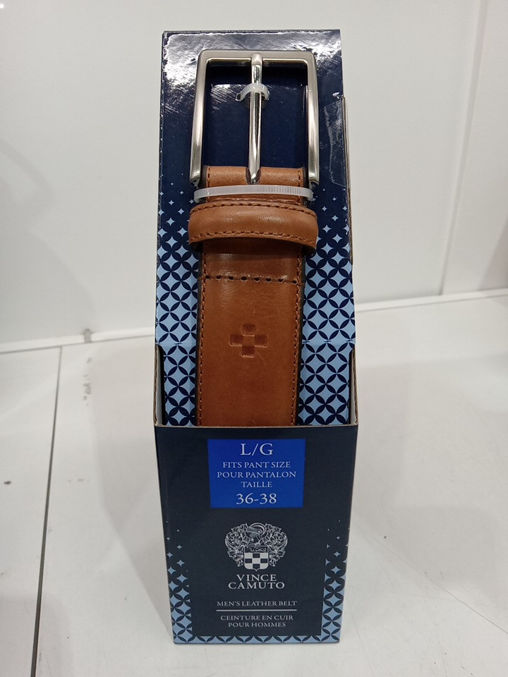 MEN'S Vince Camuto Leather Belt - LARGE (Fits Pant Size 36-38) - BROWN (STYLE: 1969087) image 2