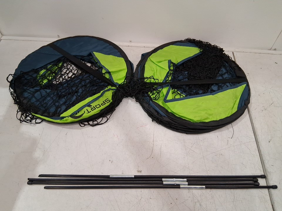 2pk sports squad portable indoor and outdoor soccer goal nets- 4ft x 3ft - black/green image 4