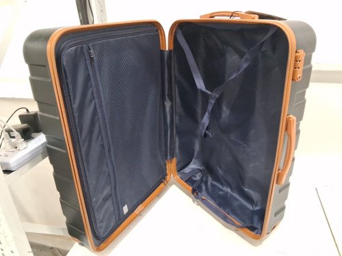 Coolife Hardshell TSA Lock Spinner Carry-on Luggage - 28" - Black/Apricot (Model: luggage1697abs) image 3